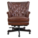 Churchill Brown Leather Desk Chair-Dovetailed &amp; Doublestitched