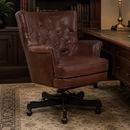 Churchill Brown Leather Desk Chair-Dovetailed &amp; Doublestitched