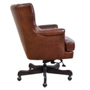 Churchill Brown Leather Desk Chair-Dovetailed &amp; Doublestitched