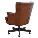 Churchill Brown Leather Desk Chair-Dovetailed &amp; Doublestitched