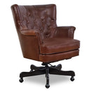 Churchill Brown Leather Desk Chair-Dovetailed &amp; Doublestitched