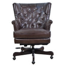Churchill Dark Chocolate Leather Desk Chair-Dovetailed &amp; Doublestitched
