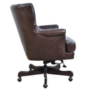 Churchill Dark Chocolate Leather Desk Chair-Dovetailed &amp; Doublestitched