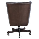 Churchill Dark Chocolate Leather Desk Chair-Dovetailed &amp; Doublestitched