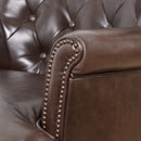 Churchill Dark Chocolate Leather Desk Chair-Dovetailed &amp; Doublestitched