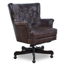 Churchill Dark Chocolate Leather Desk Chair-Dovetailed &amp; Doublestitched