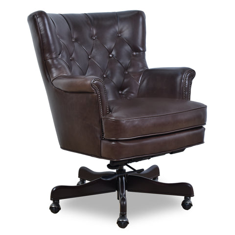 Churchill Dark Chocolate Leather Desk Chair