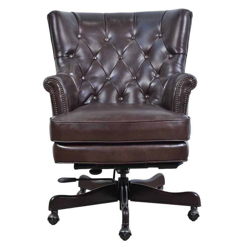 Churchill Leather Desk Chair-Dovetailed &amp; Doublestitched