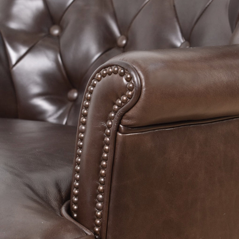 Churchill Leather Desk Chair-Dovetailed &amp; Doublestitched