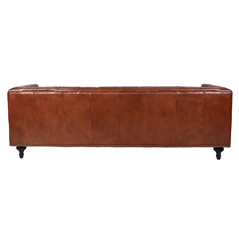 Churchill Vintage Leather 3 Seater Sofa-Dovetailed &amp; Doublestitched