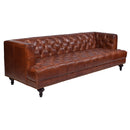 Churchill Vintage Leather 3 Seater Sofa-Dovetailed &amp; Doublestitched