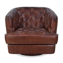 Churchill Vintage Leather Swivel Chair-Dovetailed &amp; Doublestitched