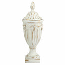 Classical White Pedestal Lidded Vase-Dovetailed &amp; Doublestitched
