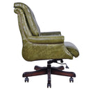 Columbus British Green Leather Chesterfield Desk Chair-Dovetailed &amp; Doublestitched