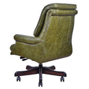 Columbus British Green Leather Chesterfield Desk Chair-Dovetailed &amp; Doublestitched