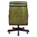 Columbus British Green Leather Chesterfield Desk Chair-Dovetailed &amp; Doublestitched