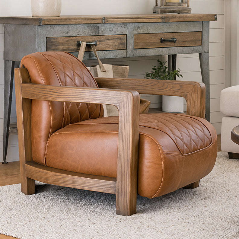 Concorde Chestnut Leather Armchair