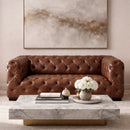 County Tufted Vintage Leather 2 Seat Sofa-Dovetailed &amp; Doublestitched