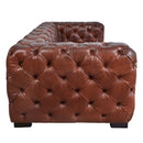 County Tufted Vintage Leather 2 Seat Sofa-Dovetailed &amp; Doublestitched