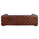 County Tufted Vintage Leather 3 Seat Sofa-Dovetailed &amp; Doublestitched