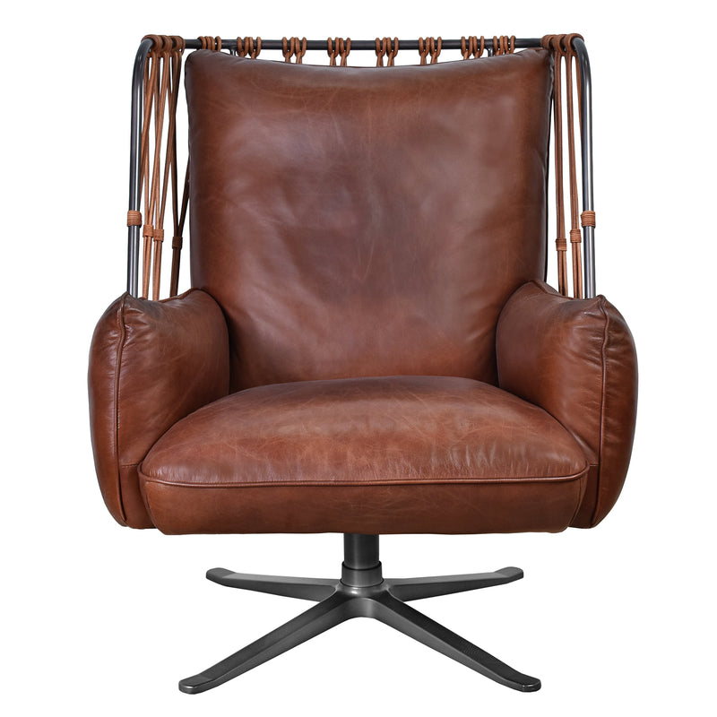 Coventry Vintage Leather Swivel Chair-Dovetailed &amp; Doublestitched