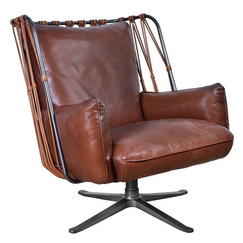 Coventry Vintage Leather Swivel Chair