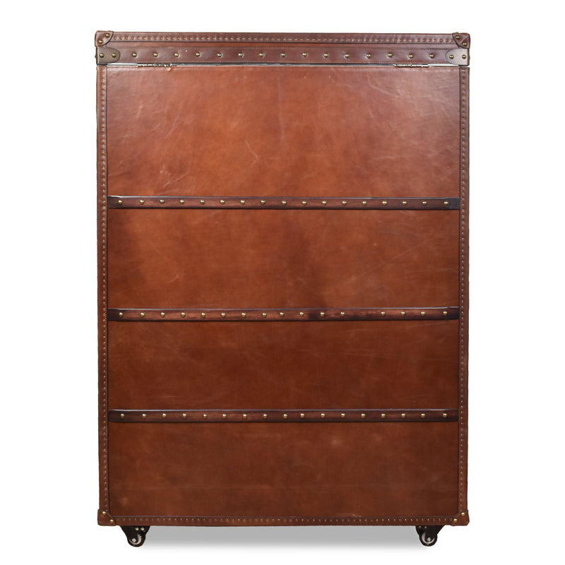 Callahan Vintage Leather Bar Cart