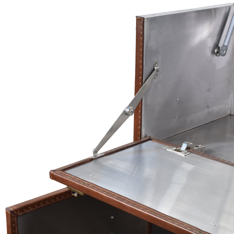 Callahan Vintage Leather Bar Cart