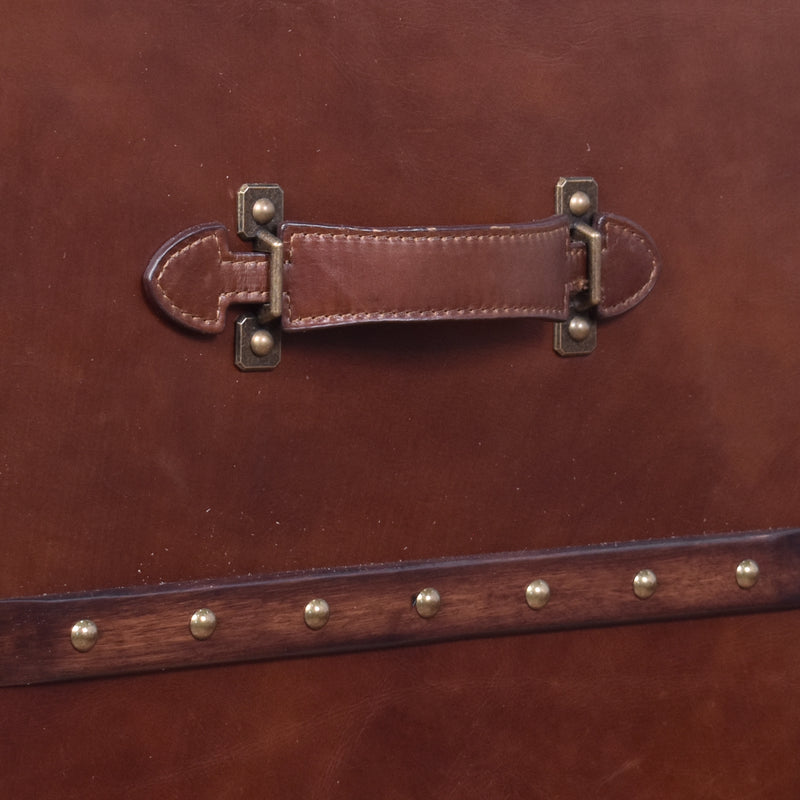 Callahan Vintage Leather Bar Cart