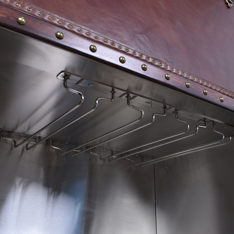 Callahan Vintage Leather Bar Cart