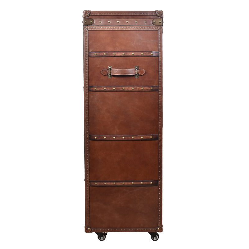 Callahan Vintage Leather Bar Cart