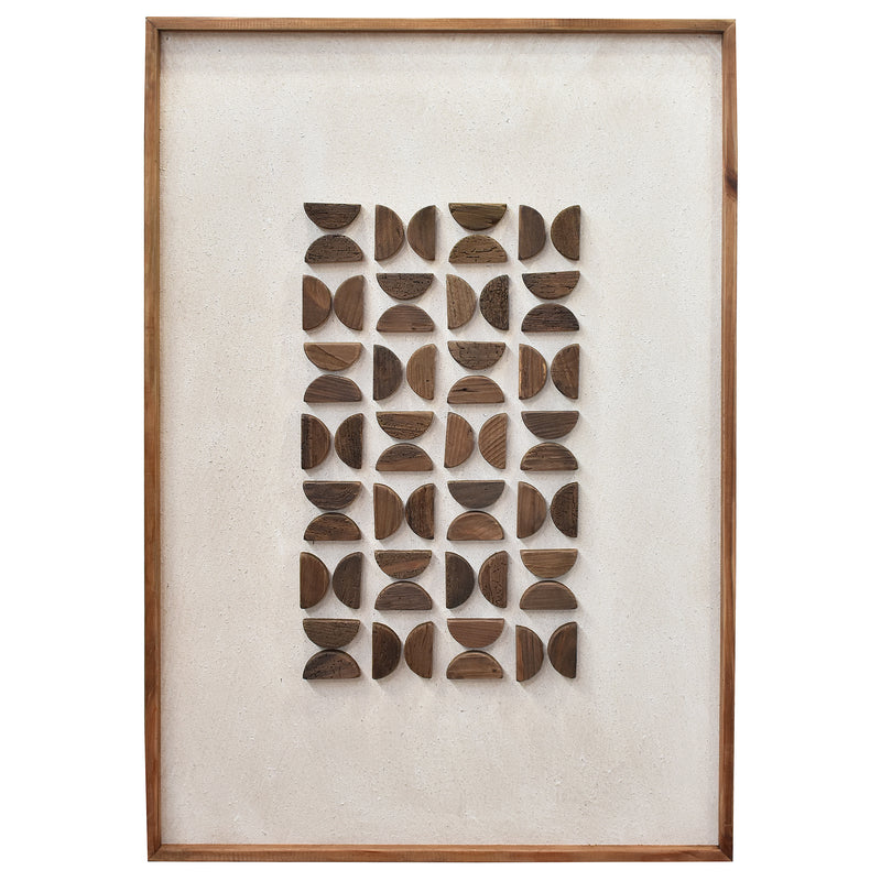 Flipped Timber Wall Art 82x122 - Brown on White