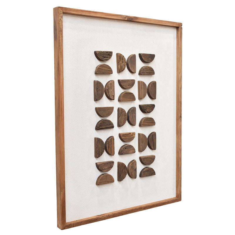 Flipped Timber Wall Art 62x82 - Brown on White