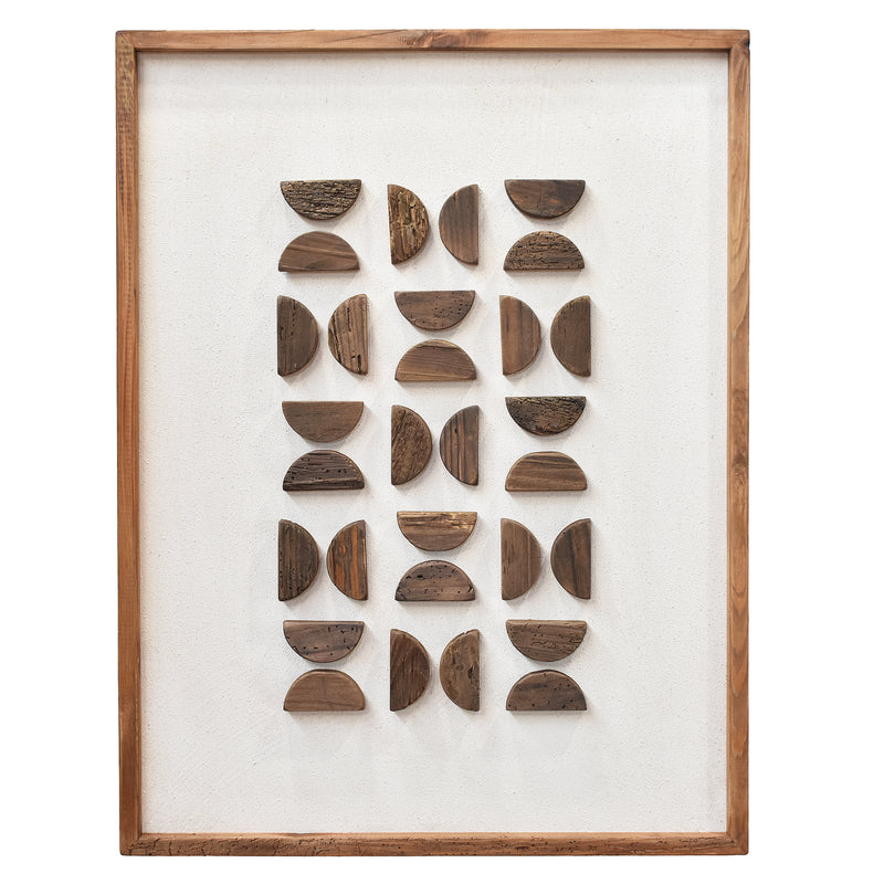 Flipped Timber Wall Art 62x82 - Brown on White