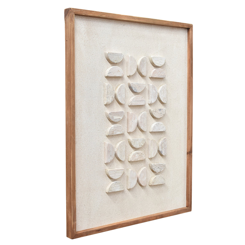 Flipped Timber Wall Art 62x82 - White on White