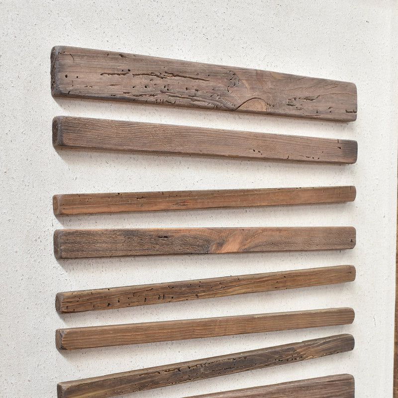 Leveled Timber Wall Art 62x82 - Brown on White