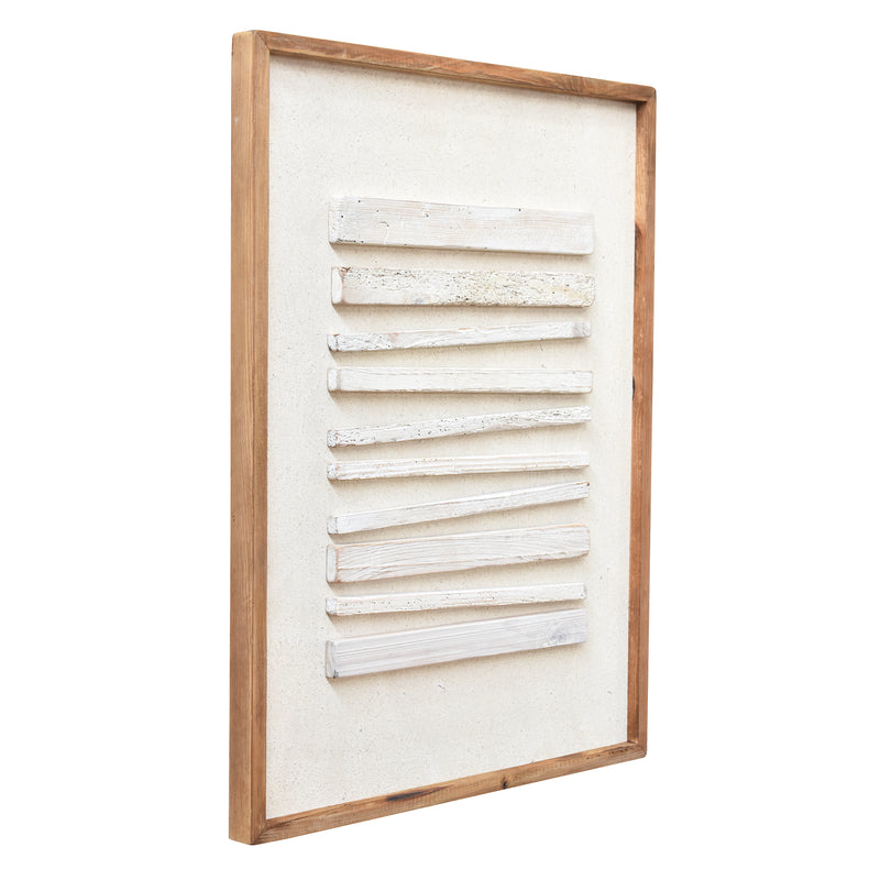 Leveled Timber Wall Art 62x82 - White on White