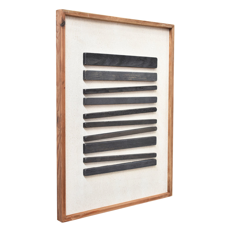 Leveled Timber Wall Art 62x82 - Black on White