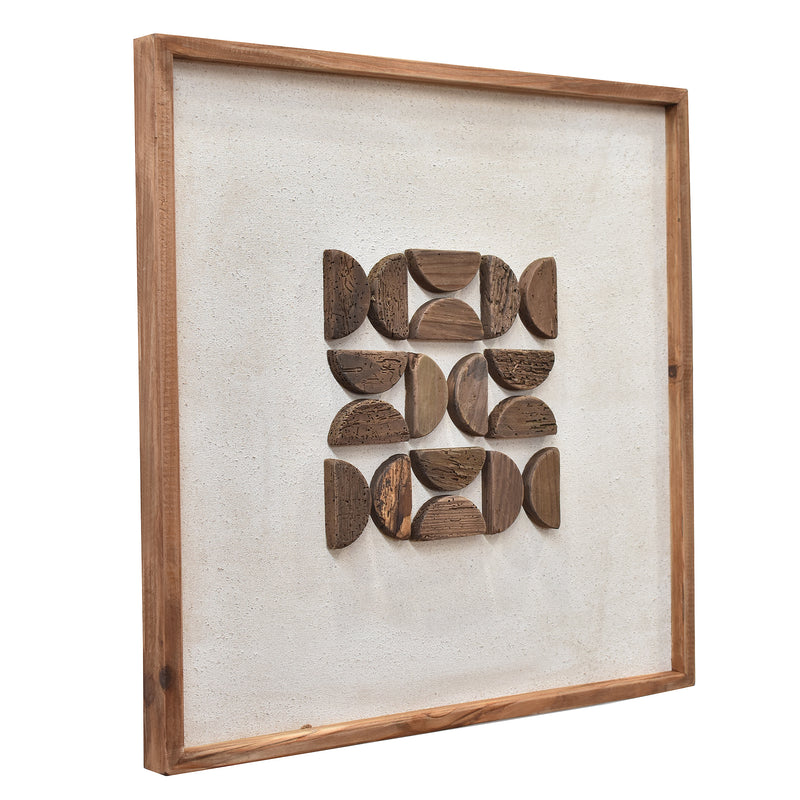 Flipped Timber Wall Art 62x62 - Bold Brown on White