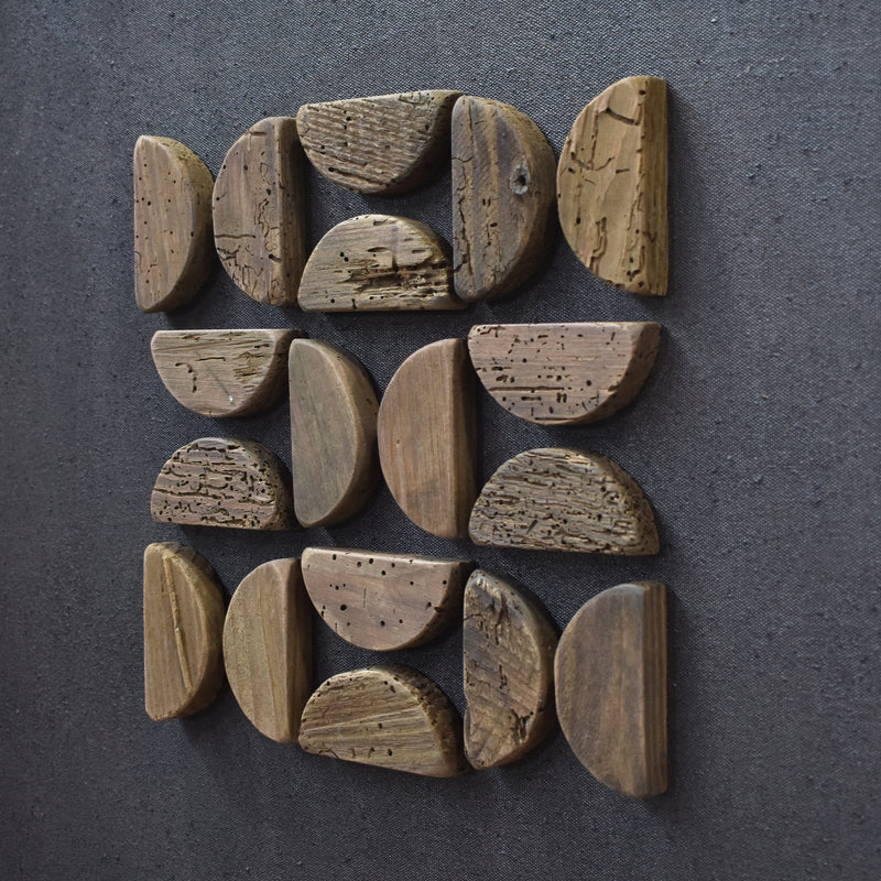 Flipped Timber Wall Art 62x62 - Brown on Black