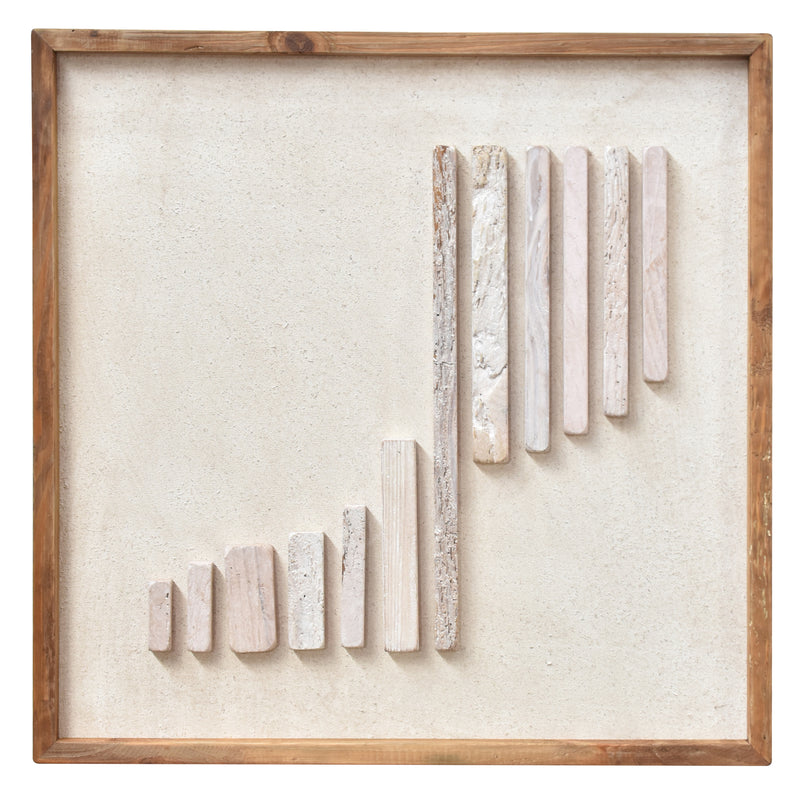 Downstream Timber Wall Art 62x62 - White on White