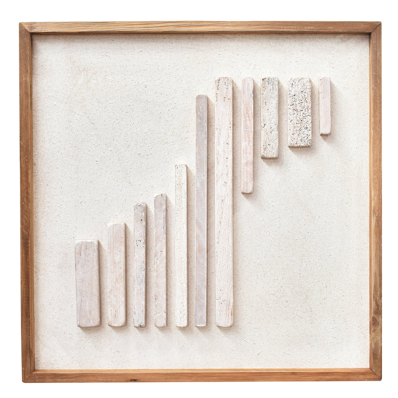 Upstream Timber Wall Art 62x62 - White on White