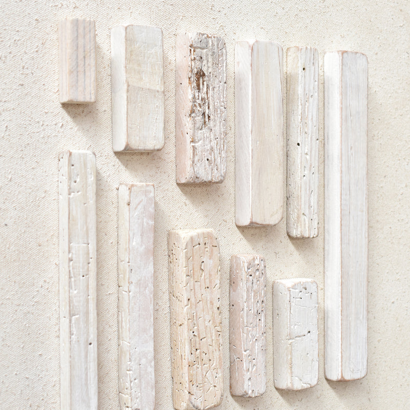 Column Timber Wall Art 62x62 - White on White