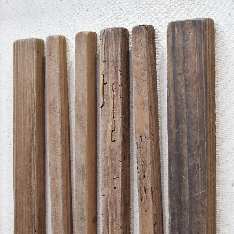 Vertical Timber Wall Art 42x62 - Brown on White