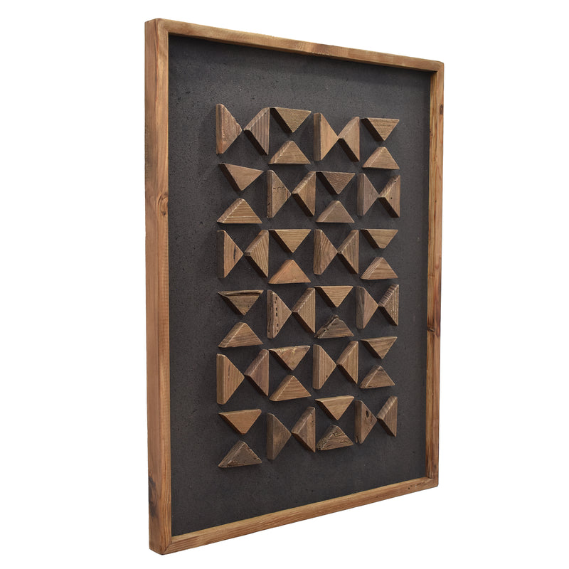 Flipped Timber Wall Art 62x82 - Brown on Black