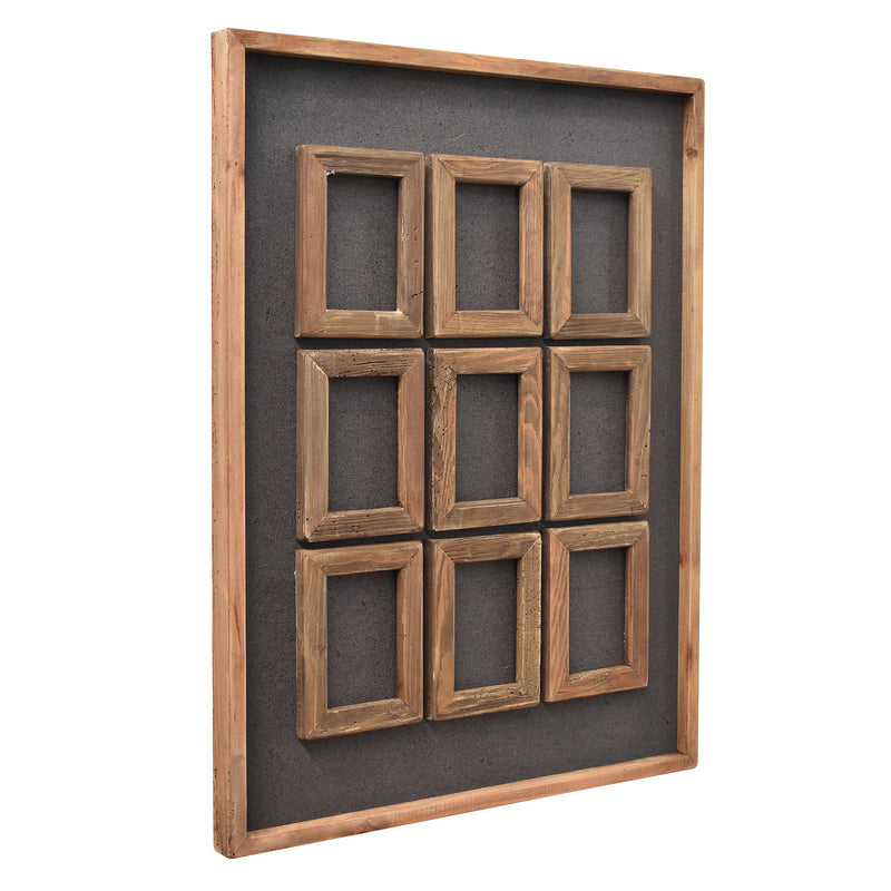 Block Timber Wall Art 62x82 - Brown on Black