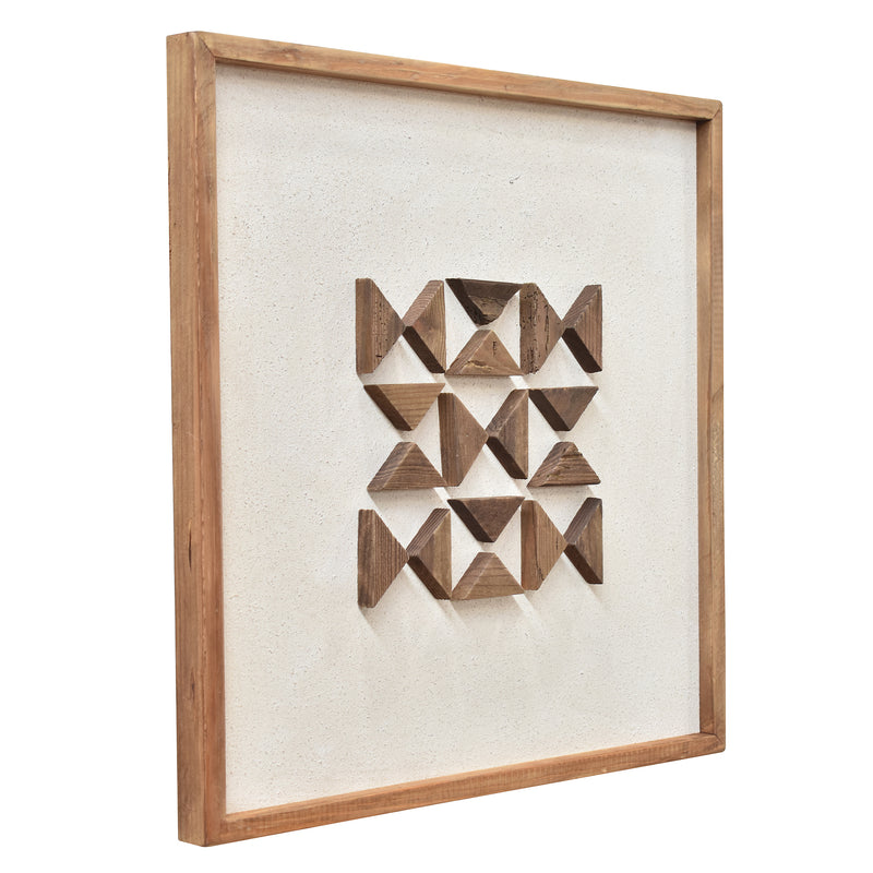 Flipped Timber Wall Art 62x62 - Brown on White