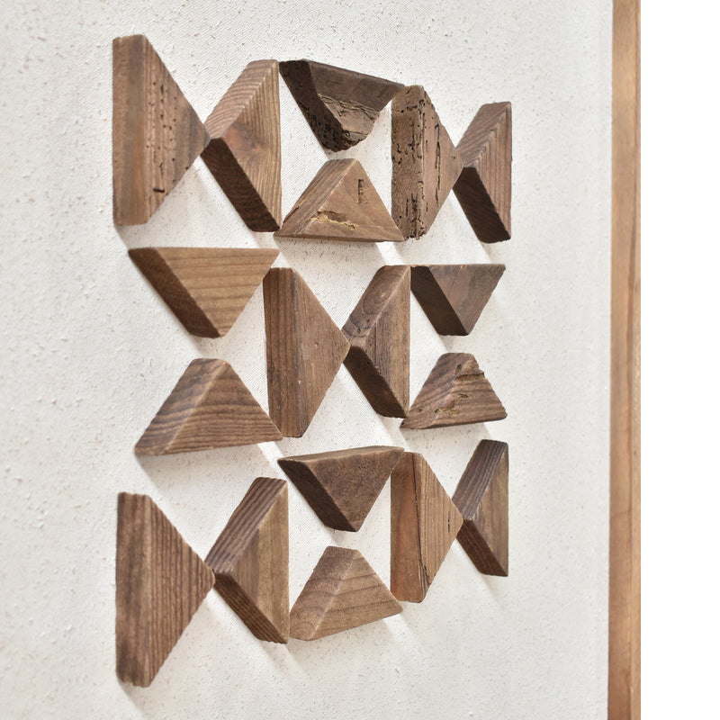 Flipped Timber Wall Art 62x62 - Brown on White