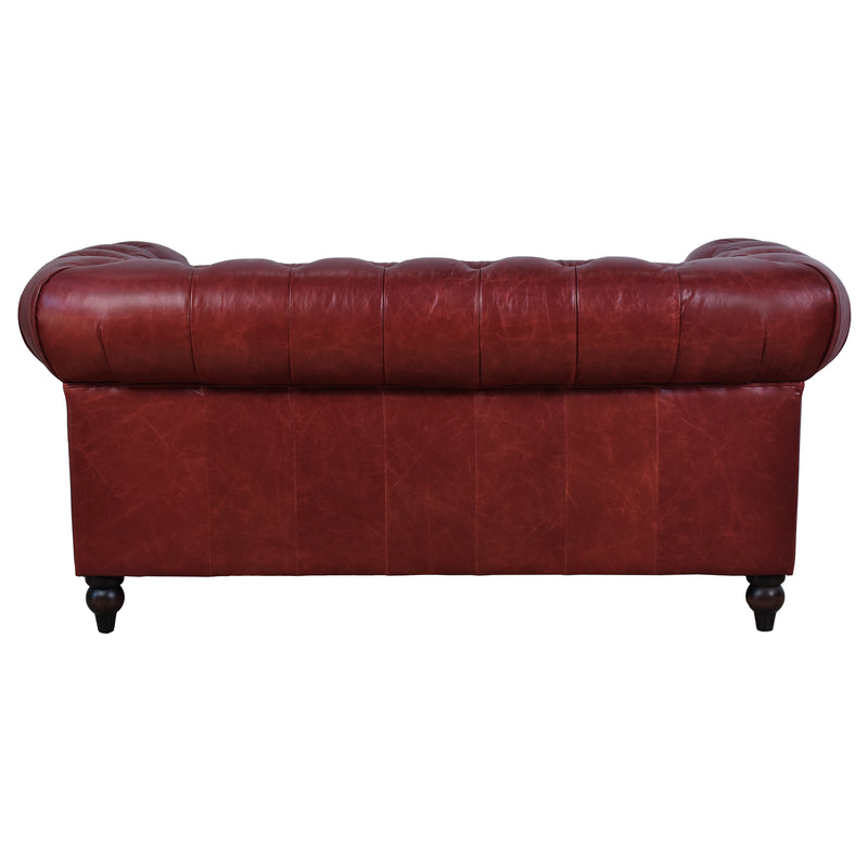 Windsor 2 Seater Oxblood Red Leather Chesterfield Sofa