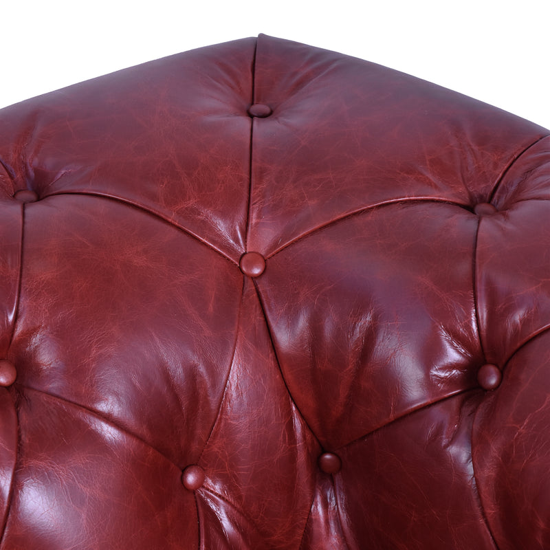 Windsor 3 Seater Oxblood Red Leather Chesterfield Sofa